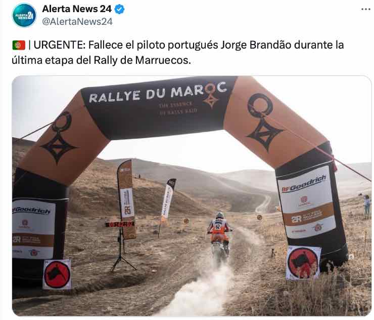Jorge Brandao motociclismo lutto