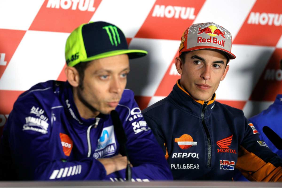 Valentino Rossi e Marquez in conferenza