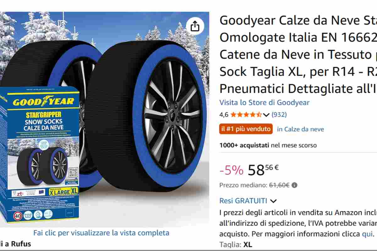 amazon calze da neve