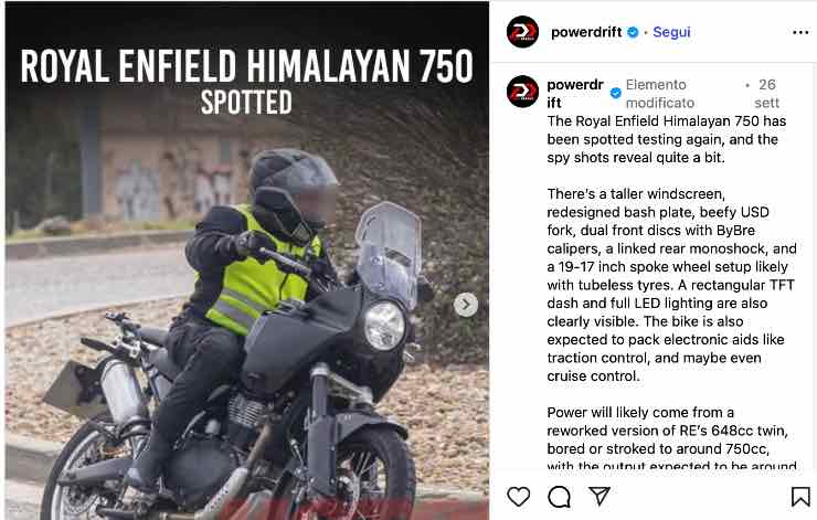 Royal Enfield Himalayan 750 moto