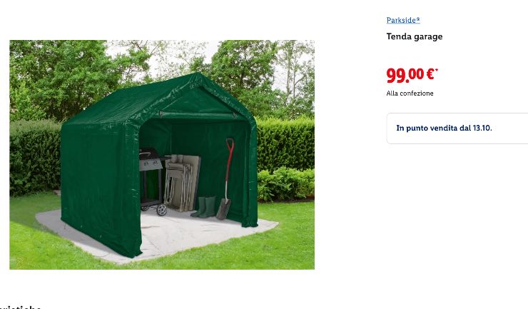 Tenda Lidl Garage Moto scooter
