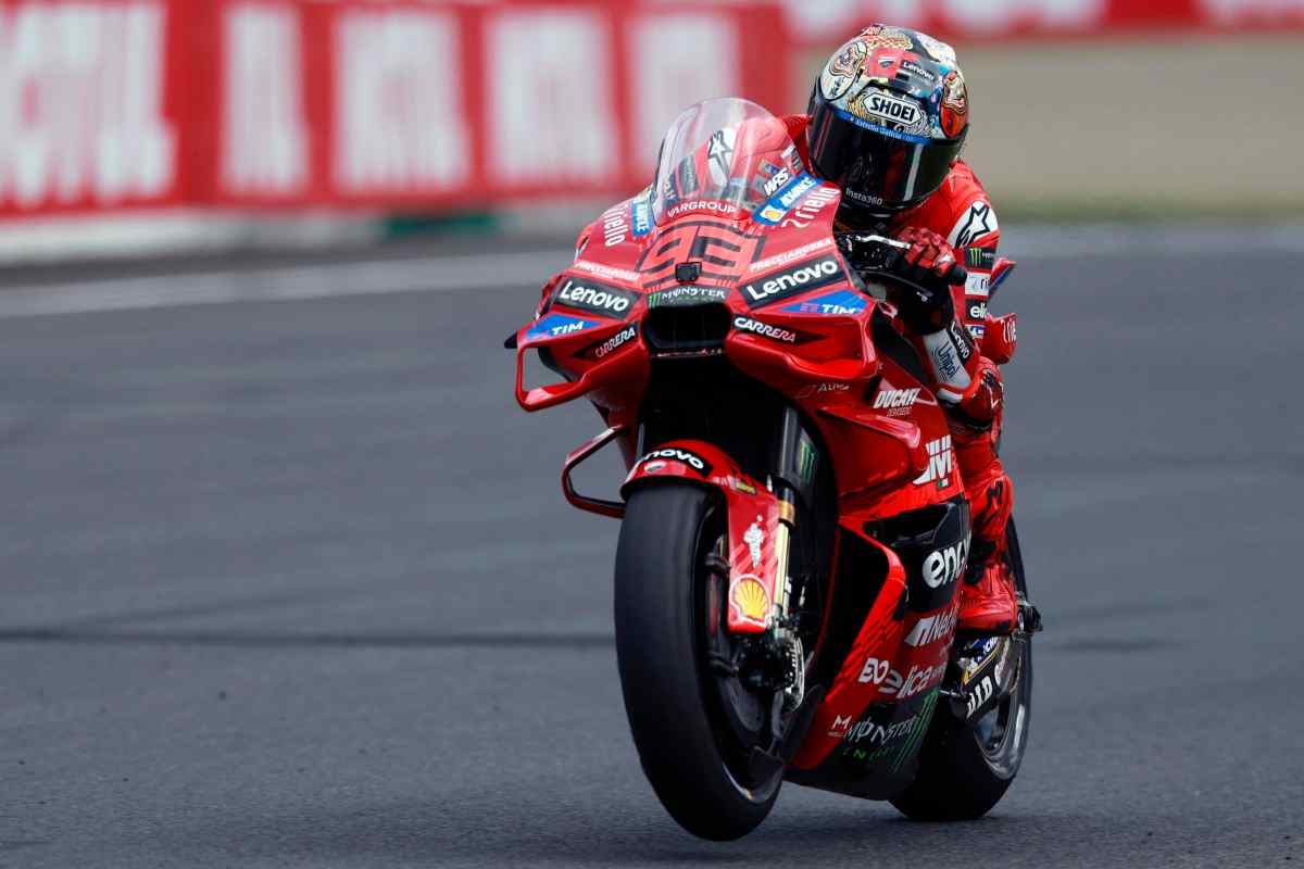 La Ducati di Marquez in pista