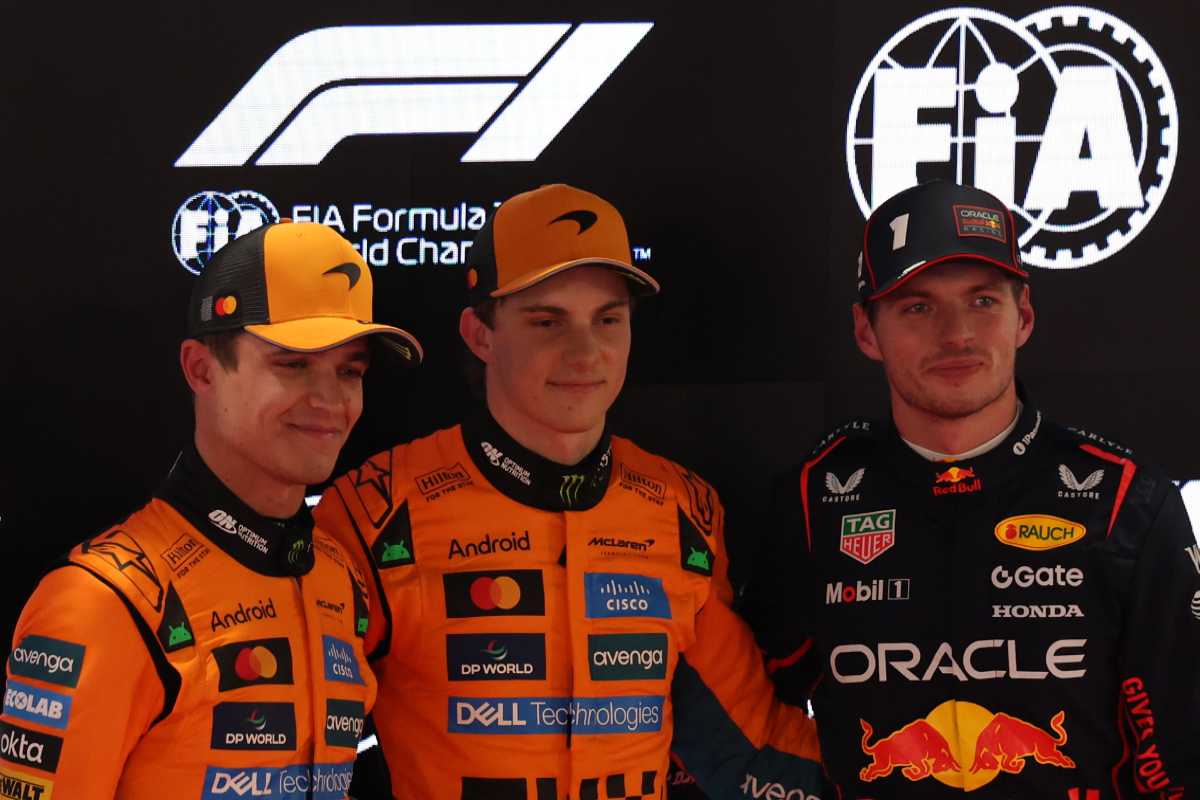 Norris, Piastri e Verstappen sul podio